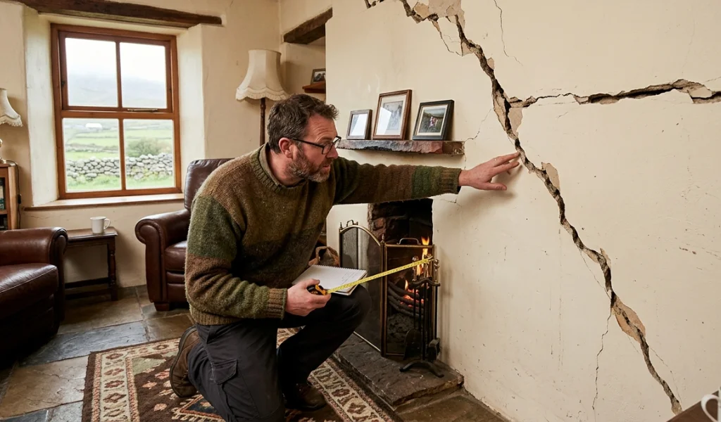 Diagonal Cracks in Walls in an Irish home