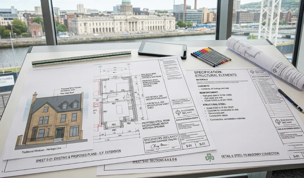 Structural engineer carrying out a site inspection on a Dublin home